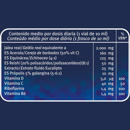 Jalea Real 2000mg Mega Total Inmunidad, con Reishi, Própolis y Equinácea Royal Vit 30 viales