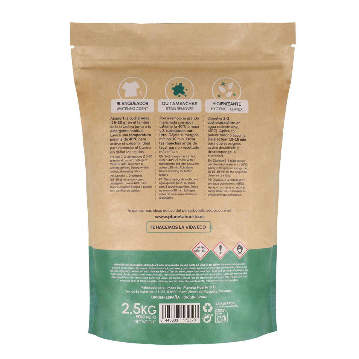 Pack 6xPercarbonato sódico Planeta Huerto 2,5 kg