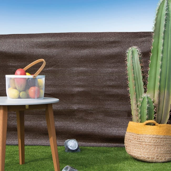 Malla de ocultación y sombreo Recynet Basic marrón Nortene 1,5x10 m