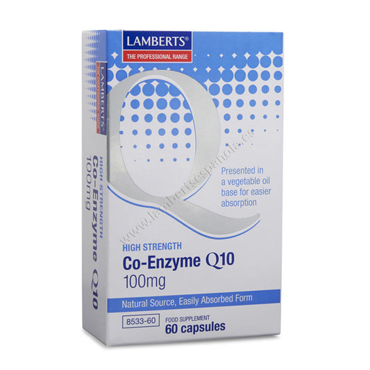 Co-Enzima Q10 100 mg Lamberts, 60 cápsulas