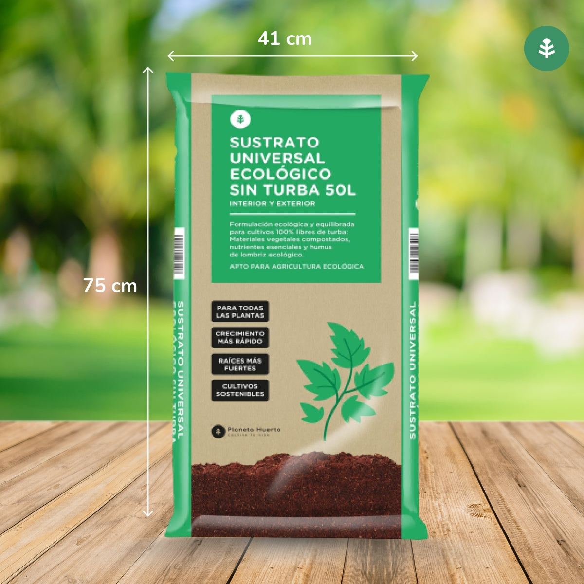 Sustrato Universal Sin Turba ECO Planeta Huerto 50 L