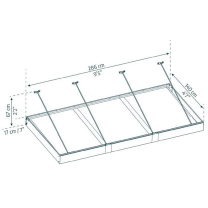 Marquesina para puerta Sophia XL 140x286 cm opal Canopia