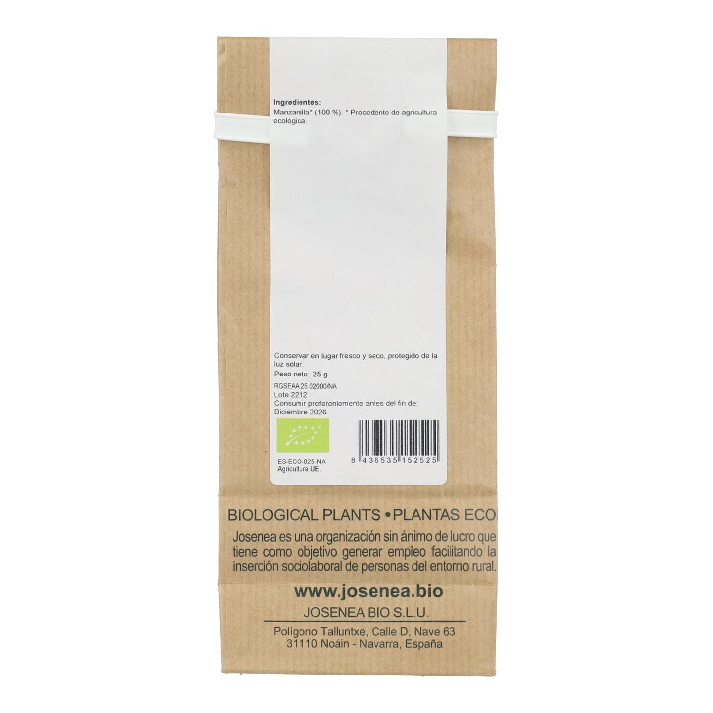 Manzanilla  Bio Granel 25 Gr. Josenea
