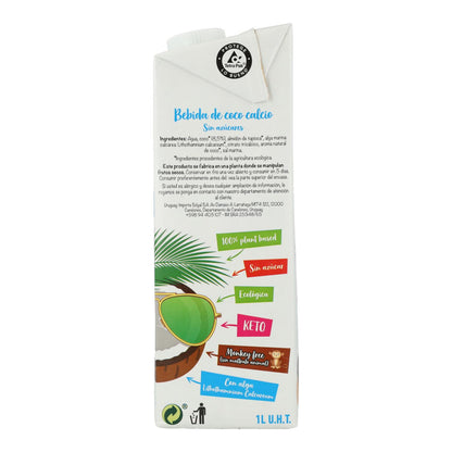 Pack 6 uds Bebida de Coco Calcio sin azúcar Ecomil 1L