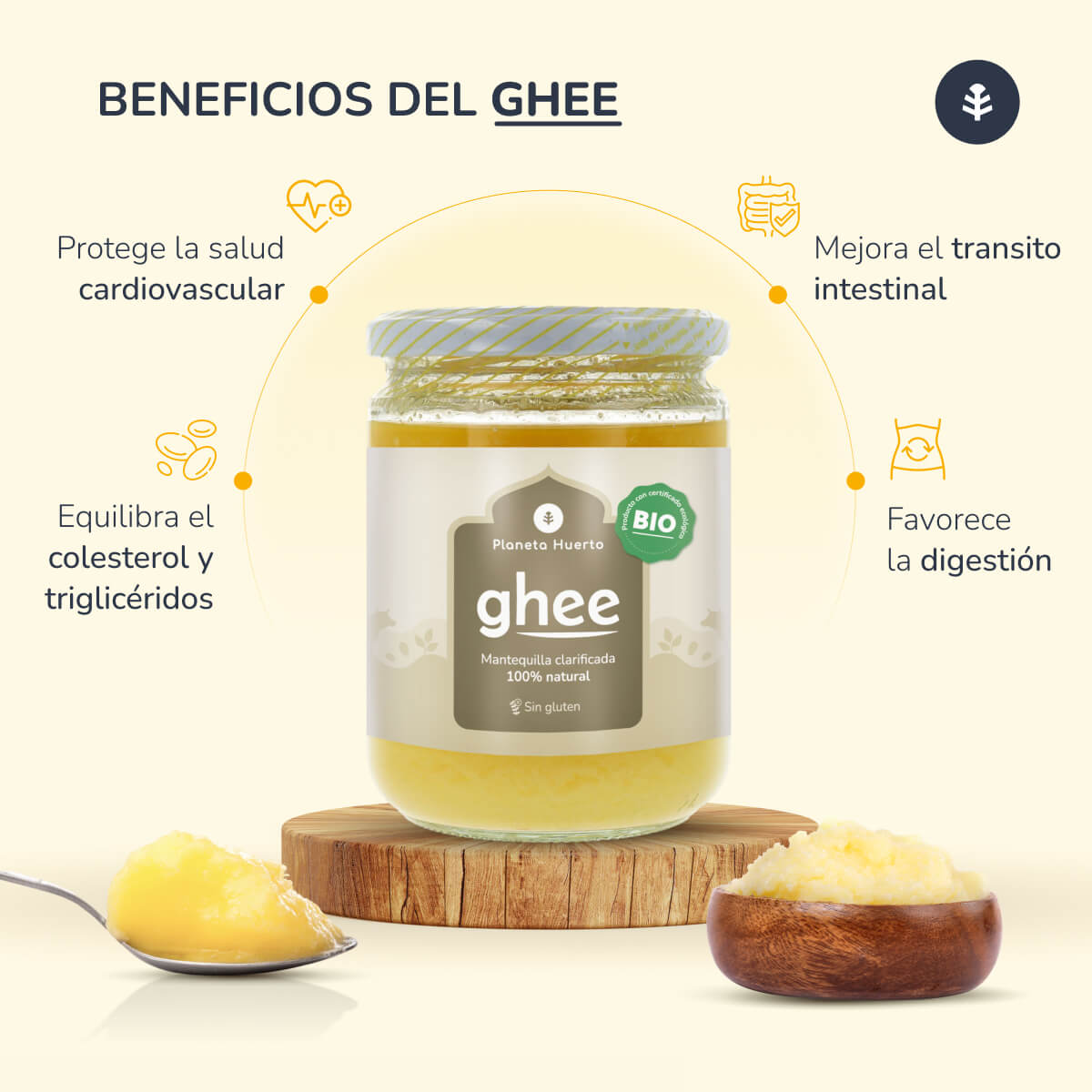 Pack 2x Ghee mantequilla clarificada ECO Planeta Huerto 350 gr