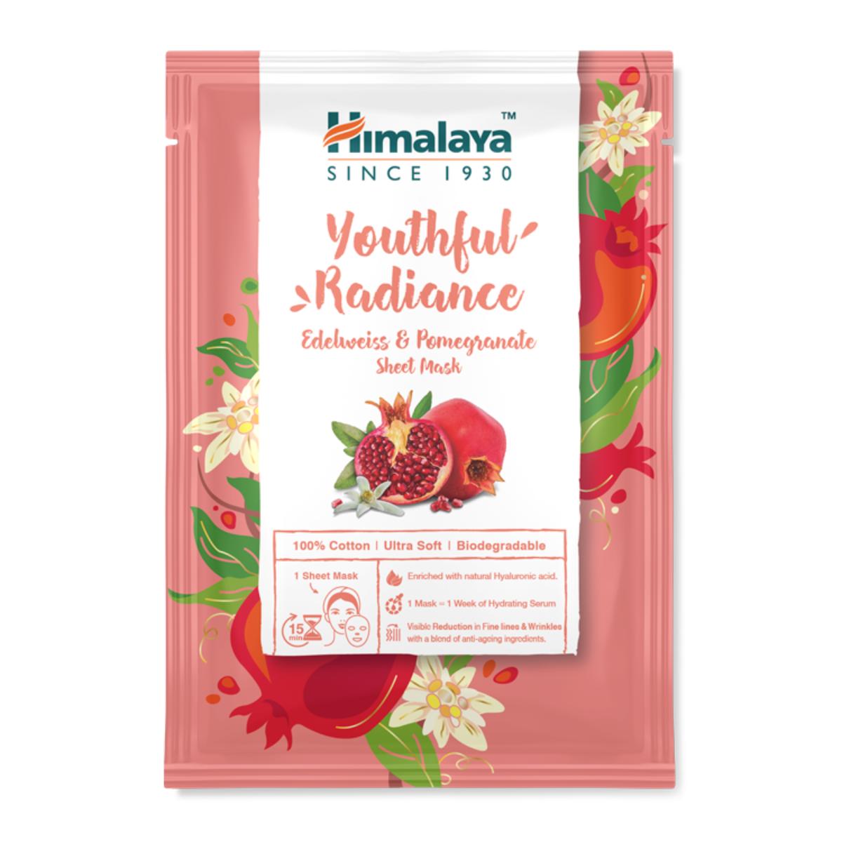 Mascarilla facial edelweiss y granada radiante juventud Himalaya 30 ml