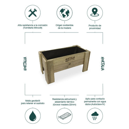 Mesa de cultivo baja Gardenbrico S40 Hortalia 50 L