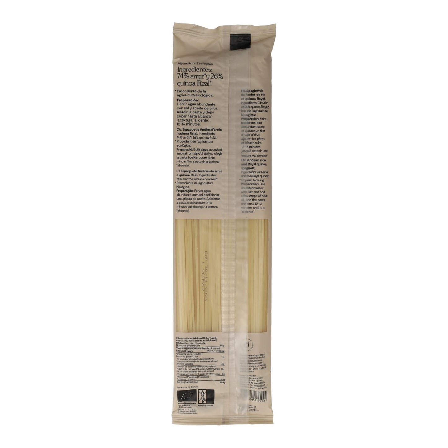 Espaguetis de Arroz y Quinoa sin gluten Oleander 250 g