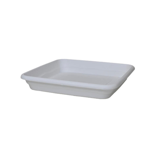 Plato maceta cuadrado terra color blanco 29 x 29 x 5