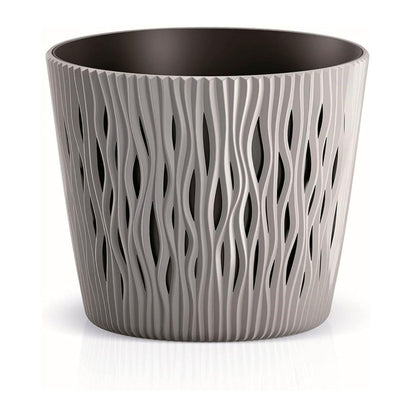 Maceta Duna con inserto gris topo D 16 x 14