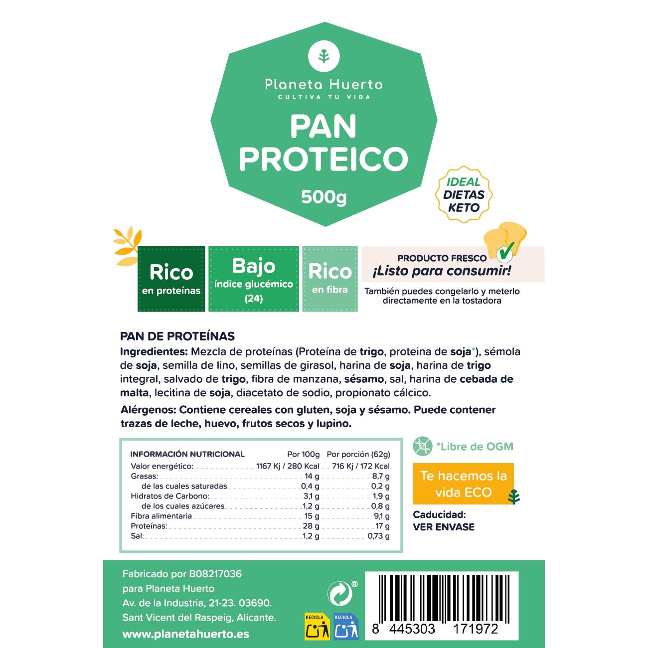 Pan proteico Planeta Huerto 500 g