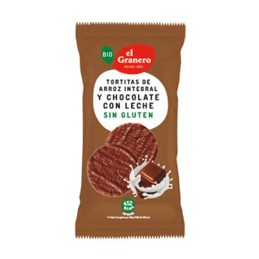Tortitas de Arroz Integral y Chocolate con Leche El Granero, 100g