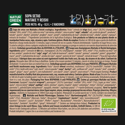 Sopa de Setas Maitake y Reishi Bio Naturgreen 40 g