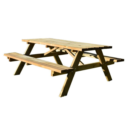 Mesa de Picnic madera natural 200x152x71 cm Faura