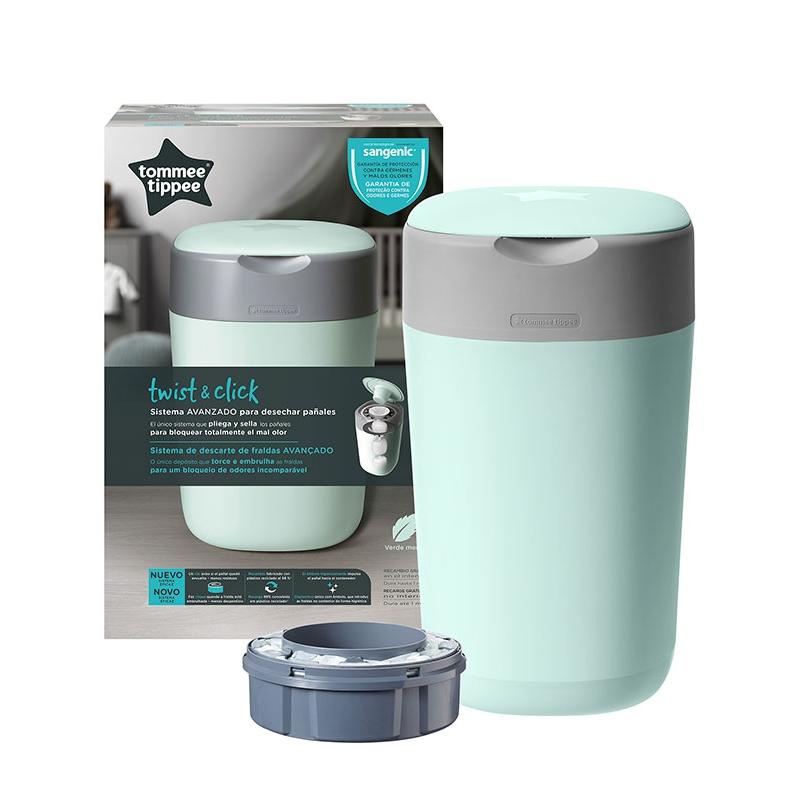 Contenedor de pañales Twist&Click verde