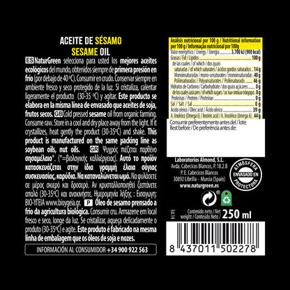 Aceite de Sésamo BIO  NaturGreen.
