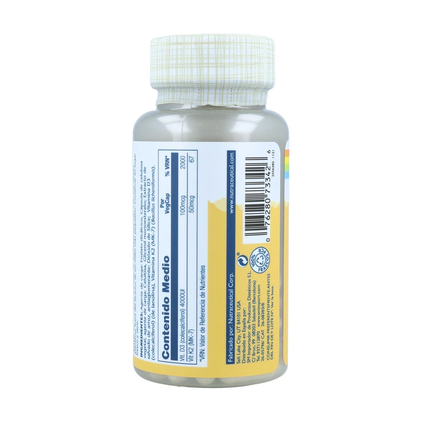 Pack 2x Vitamina D3-K2 Solaray 60 cápsulas