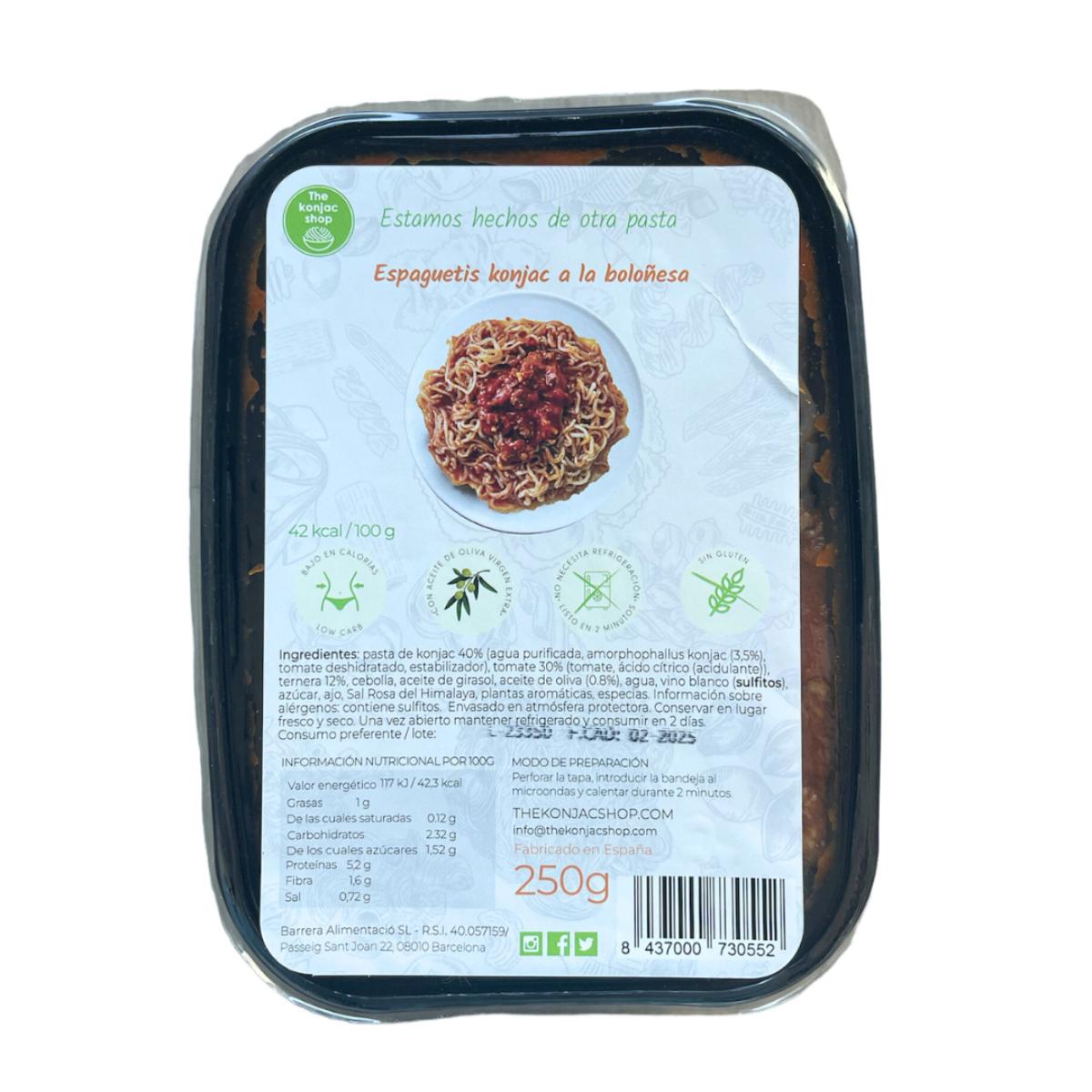 Espaguetis Konjac a la Boloñesa The Konjac Shop 250g