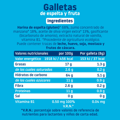 Galletas infantiles ECO de espelta con manzana  Smileat, 220g