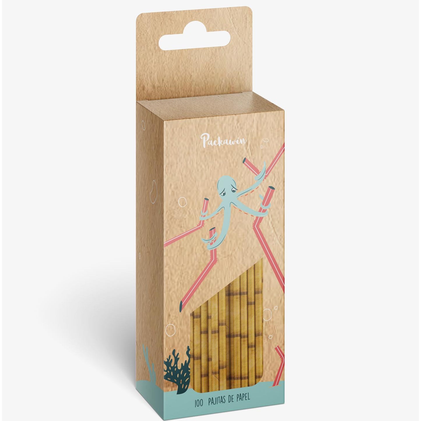 Pajitas papel Packawin 100 ud
