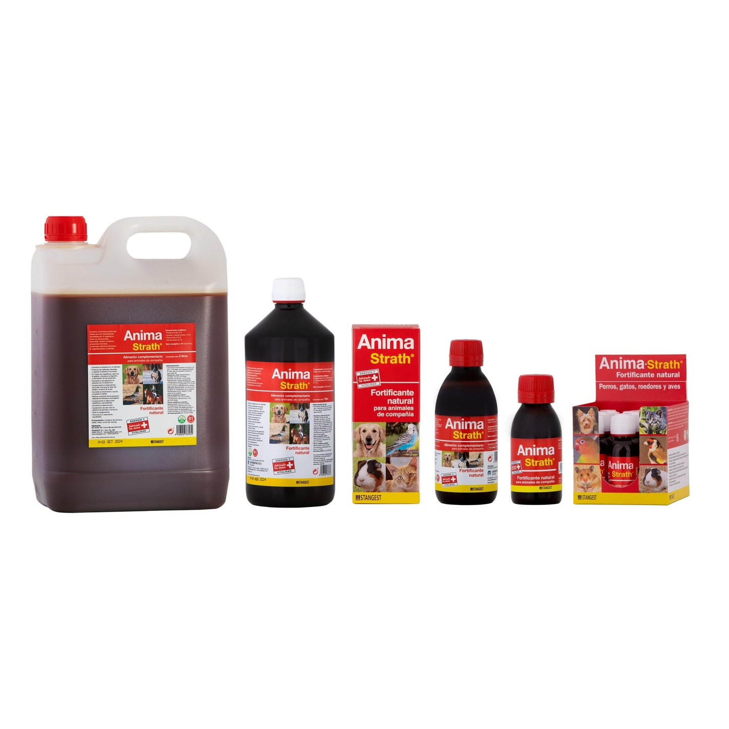 Stangest Anima-Strath Suplemento Nutricional Mascotas con Levadura de cerveza, Malta, Miel y Zumo de Naranja 1 L
