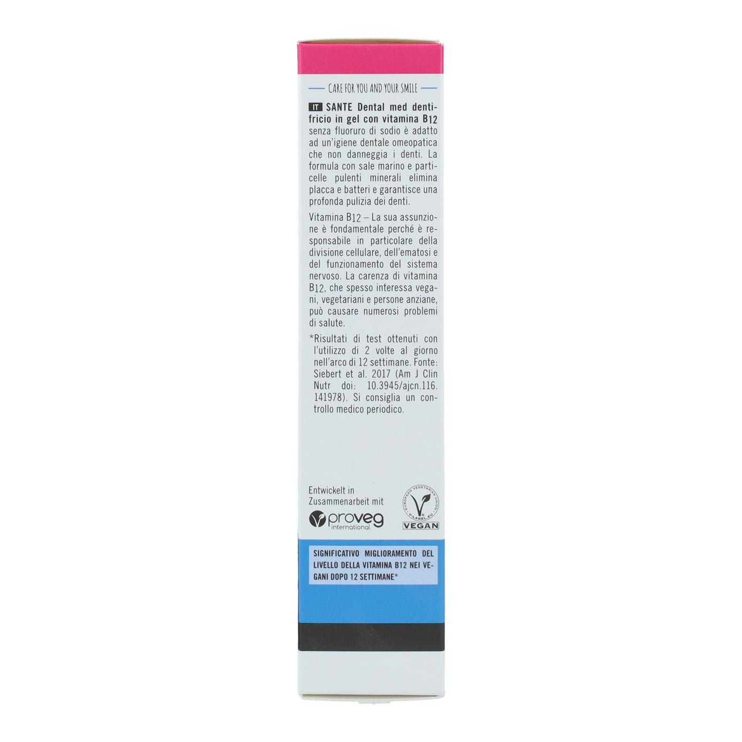 Dentífrico Vitamina B12 sin flúor Sante, 75 ml