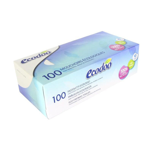 Pañuelos en Caja con triple Capa 100% fibra reciclada Ecodoo 100 Uds