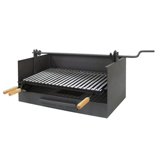 Cajón-Barbacoa de carbón con elevador de parrilla Imex el Zorro