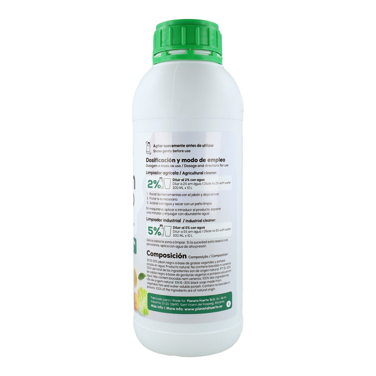 Jabón potásico Negro Planeta Huerto 1 L