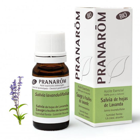 Aceite esencial Salvia de Hojas de lavanda Sumidad Florida Bio Pranarom 10 ml