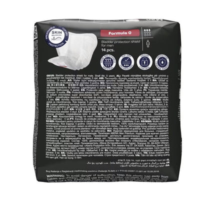 Protectores para la incontinencia masculina Fórmula 0 ABENA Man 14 uds