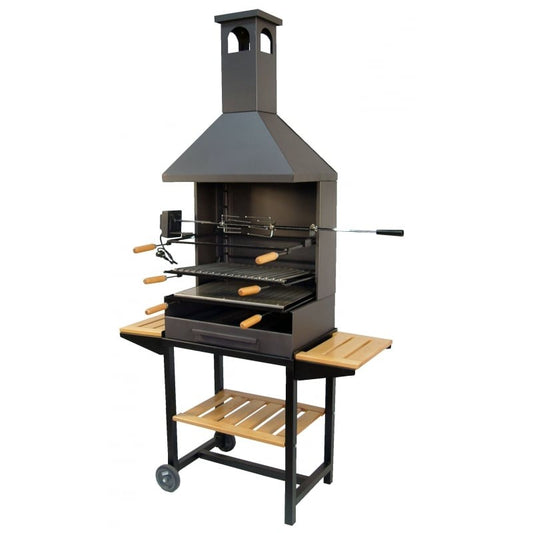 Barbacoa Chimenea completa con bandejas de madera Imex el Zorro