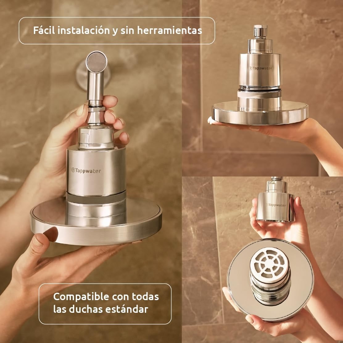 Pack anual Cabezal de ducha con filtro ShowerPro Rain SMR Tappwater