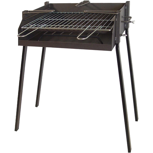 Barbacoa Cuadrada con Soporte para Paellas y Parrilla Cincada Imex el zorro