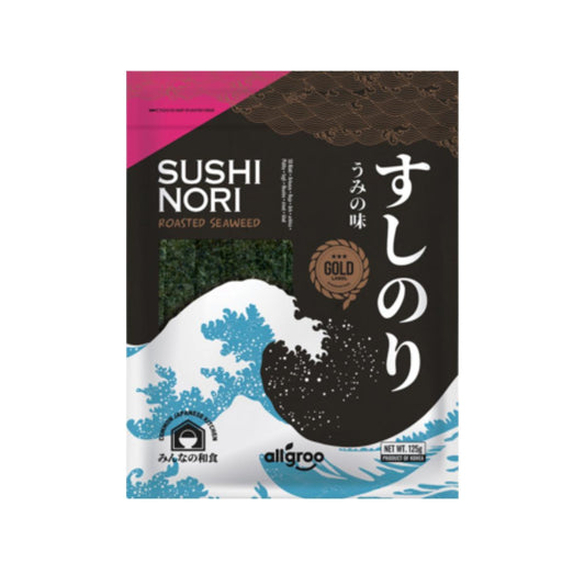 Algas Nori Tostadas para Sushi, Doradas Allgroo 125 g