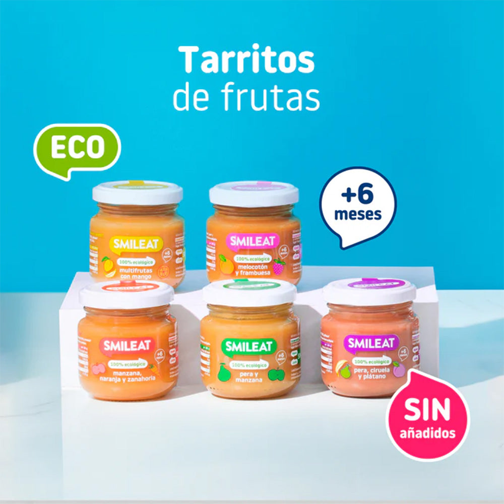 Tarrito BIO pera y manzana +6 meses Smileat, 130g