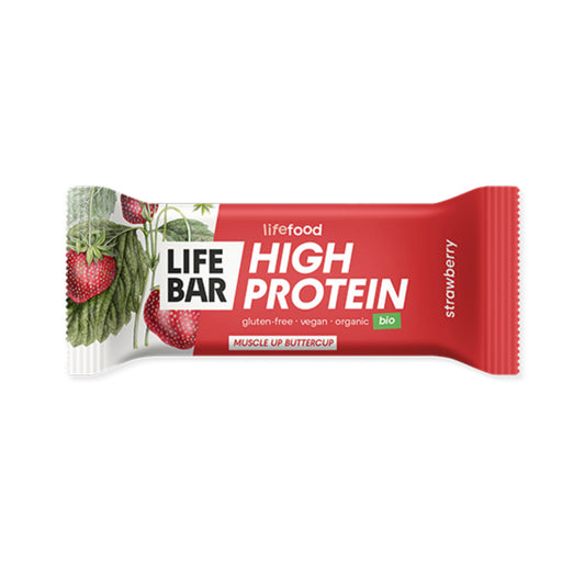 Barrita de proteína sabor fresa bio 40 g Lifebar