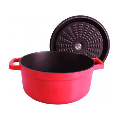 Olla cocotte roja de aluminio fundido Lacor 24 cm