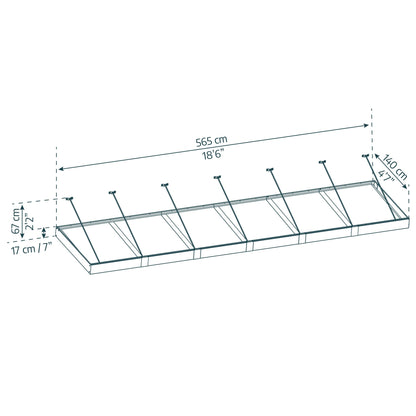 Marquesina para puerta Sophia XL 140x565 cm transparente Canopia