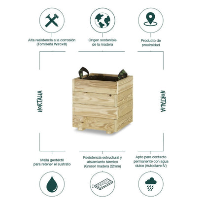 Jardinera de madera Pun Hortalia