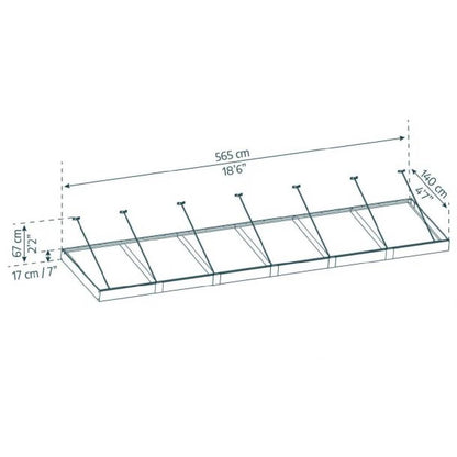 Marquesina para puerta Sophia XL 140x565 cm opal Canopia