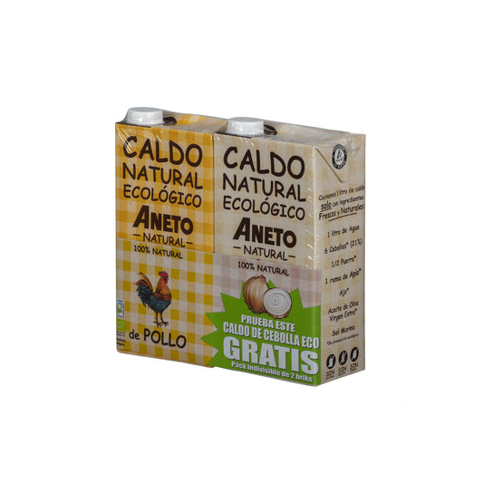 Pack Caldo de Pollo ECO 1L + Caldo de Cebolla ECO GRATIS 1 L Aneto