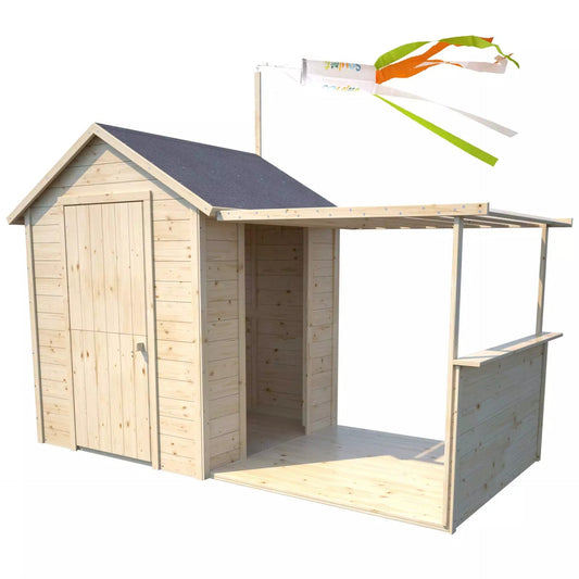 Casita infantil de madera con porche Eugenie Soulet