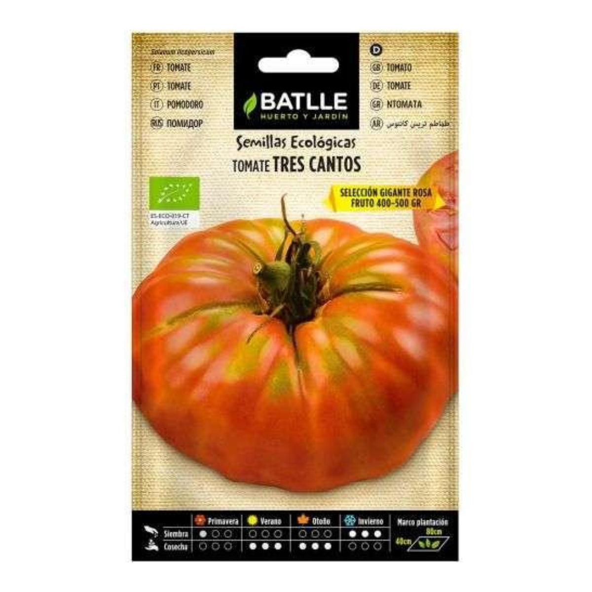 Semillas de Tomate tres Cantos gigante rosa ecológicas Batlle