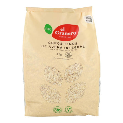 Copos Suaves de Avena Integral BIO El Granero