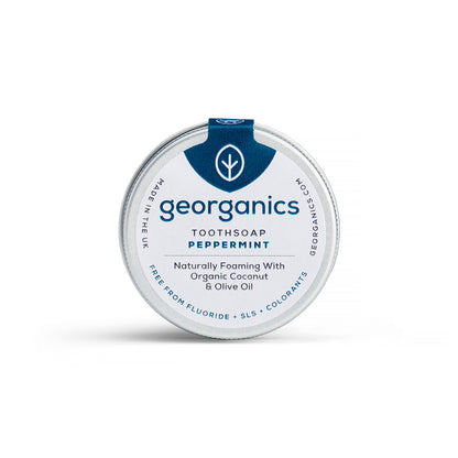 Dentífrico sólido natural sin flúor sabor menta Georganics 30 ml