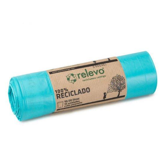 Bolsas basura 20 litros 100% recicladas Relevo 15 Uds