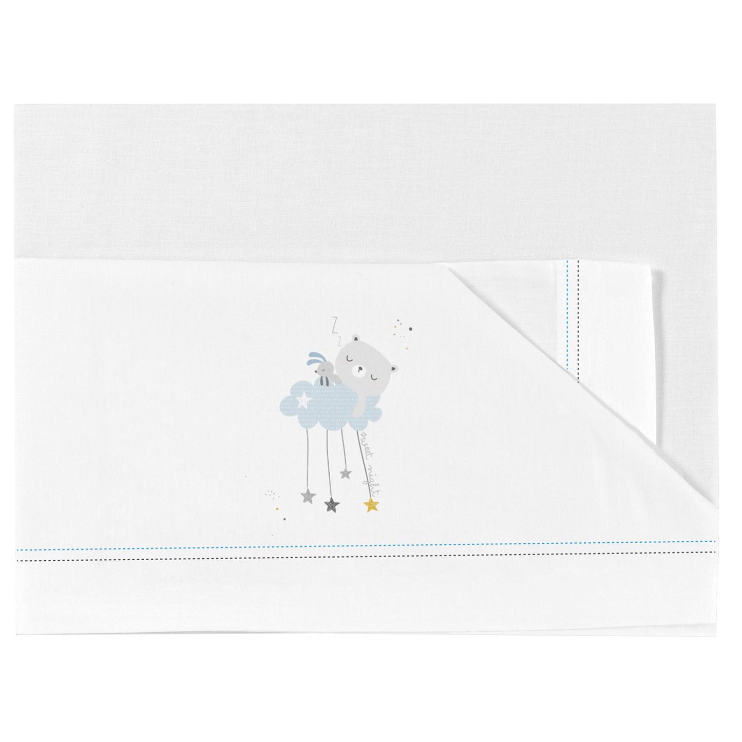 SET 3 PIEZAS SABANAS 100% ALGODÓN MINICUNA 001 D.SUEÑOS 600 13 B/AZUL