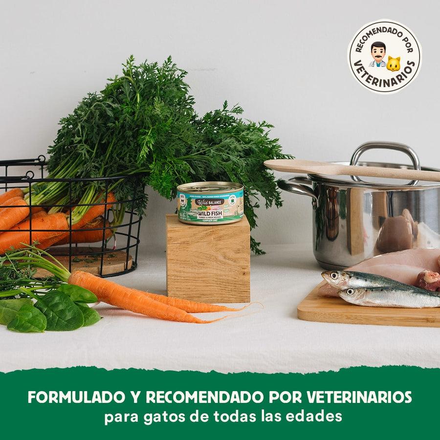 Lata de Pescado y Pavo BARF para gatos Wild Balance 120 gr