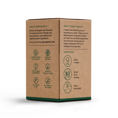 Dentífrico Natural en Tabletas sabor Hierbabuena Georganics